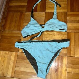 Stylish Two-Tone Bikini Set